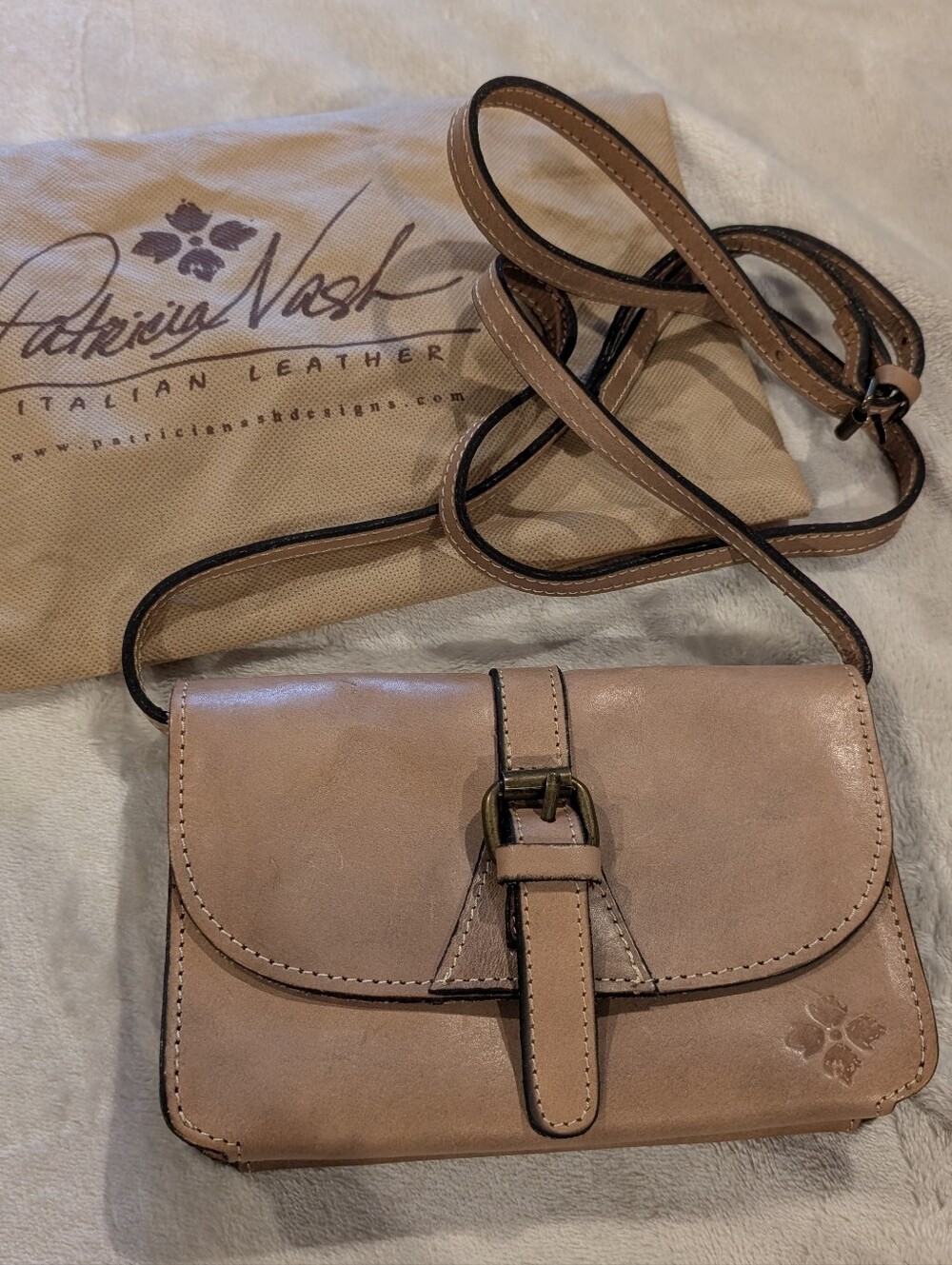 Patricia Nash TorriTan Leather Small Crossbody Purse Bag NWOT